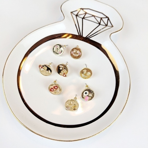 Gold Emojis Studs Jewelry/Accessories - Picture 1 of 4